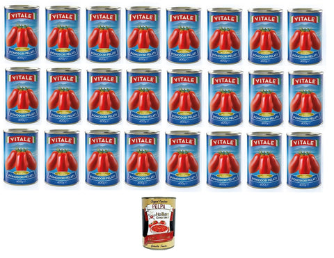 Italian Gourmet E.R. Koch- & Backzutaten Vitale Pomodori pelati Geschälte Tomaten 24x 400gr + Italian Gourmet Polpa 400g 8010706724218