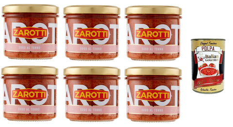 Italian Gourmet E.R. Koch- & Backzutaten Zarotti Sugo al Tonno Thunfischsauce 6x 110gr + Italian Gourmet polpa 400g 8017384052138