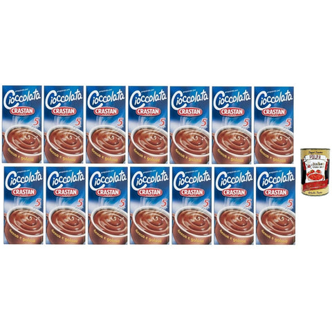 Crastan Cioccolata, Pulver Zubereitung für Schokolade, 14x 125g Packung, Jede Packung enthält 5 Beutel à 25g Original italienisch inkl. Italian Gourmet Polpa 400g
