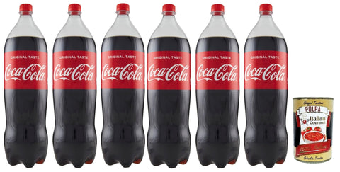 Italian Gourmet E.R. Kohlensäurehaltiges Wasser original Pet flasche EINWEG, kohlensäurehaltiges Getränk 6x 2lt Softdrink + Italian gourmet polpa 400g 8032804040014