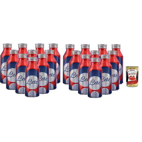 Sprudel Wasser Lete Wiederverwendbares Aluminiumflaschenformat Natural Sprecervescent 24 Dosen von 100% 1x473ml Original italienisch Getränk