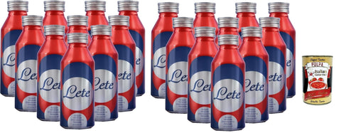 Italian Gourmet E.R. Kohlensäurehaltiges Wasser Sprudel Wasser | Lete | Wiederverwendbares Aluminiumflaschenformat | Natural Sprecervescent | 24 Dosen von 473 ml | 100% Plastikfrei | Catering mit hohem Bereich + Italian Gourmet polpa 400g 8032804040014