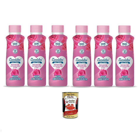 Coccolatevi Profumatore per bucato e casa Rosa Ametista 250 ml, Wäsche- und Raumduft 6x250ml Original italienisch inkl. Italian Gourmet Polpa 400g