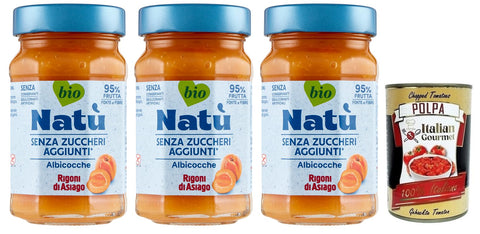 Rigoni di Asiago Natù Albicocche Bio Aprikosen Zubereitung, Aprikosenmarmelade Ohne Zuckerzusatz 3x240g Original italienisch Aufstrich