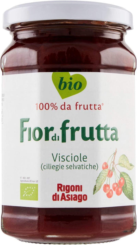 Rigoni di asiago Bio Fiordifrutta alle Visciole mit Kirschen, 250g 6x Original italienisch inkl. Italian Gourmet Polpa 400g