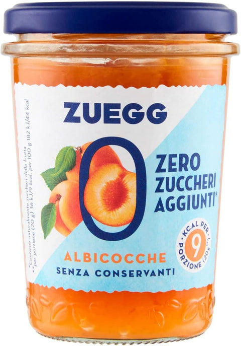 Zuegg zero zuccheri Aprikosen marmelade jam Zuckerfrei, 220g 6x Original italienisch inkl. Italian Gourmet Polpa 400g