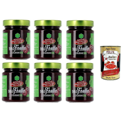 Apicoltura Casentinese marmellata Solo Frutta Ciliege Nur Fruchtkirschen 6x295gr Original italienisch inkl. Italian Gourmet Polpa di Pomodoro 400g