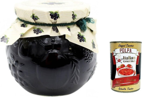 Darbo Confettura Naturrein Mirtilli Neri, D'arbo Schwarze Blaubeeren Marmelade jam 640 G inkl. Italian Gourmet polpa 400g Original italienisch