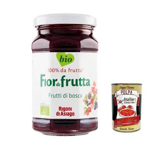 Rigoni di Asiago 3x 250g - Fiordifrutta Fruchtaufstrich - Beeren -Aufstrich, Marmelade Konfitüre Brotaufstriche Original italienisch inkl. Italian Gourmet Polpa 400g