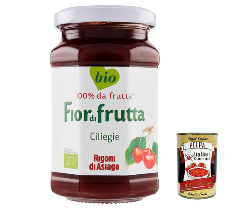 Italian Gourmet E.R. Konfitüren Rigoni di Asiago 3x 250g - Fiordifrutta Fruchtaufstrich - Kirsche -Aufstrich, Marmelade Konfitüre Brotaufstriche Original aus Italien + Italian Gourmet polpa 400g 8032804040014
