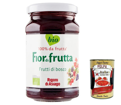 Italian Gourmet E.R. Konfitüren Rigoni di Asiago 6x 250g - Fiordifrutta Fruchtaufstrich - Beeren -Aufstrich, Marmelade Konfitüre Brotaufstriche Original aus Italien + Italian Gourmet polpa 400g 8032804040014