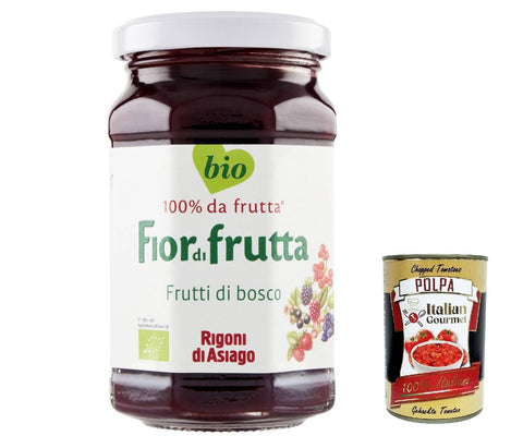 Italian Gourmet E.R. Konfitüren Rigoni di Asiago 6x 250g - Fiordifrutta Fruchtaufstrich - Erdbeeren und Wald-Erdbeeren -Aufstrich, Marmelade Konfitüre Brotaufstriche Original aus Italien + Italian Gourmet polpa 400g 8032804040014