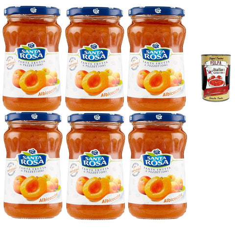 Santa Rosa Confettura Santa Rosa, Confettura di Albicocca, Aprikose marmelade Brotaufstrich, apricot jam, ideal für Desserts und Kuchen 6x 350g inkl. Italian Gourmet polpa 400g Original italienisch