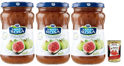 Italian Gourmet E.R. Konfitüren Santa Rosa, Confettura di Fichi, Feigen marmelade Brotaufstrich, figs jam, ideal für Desserts und Kuchen 3x 350g + Italian Gourmet polpa 400g 8032804040014