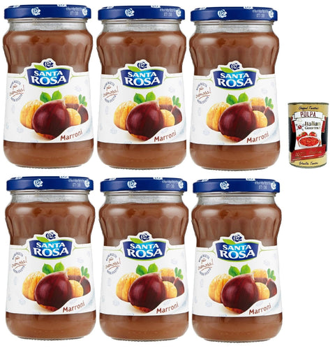 Italian Gourmet E.R. Konfitüren Santa Rosa, Confettura di Marroni, Kastanien marmelade Brotaufstrich, Chestnuts jam, ideal für Desserts und Kuchen 6x 350g + Italian Gourmet polpa 400g 8032804040014