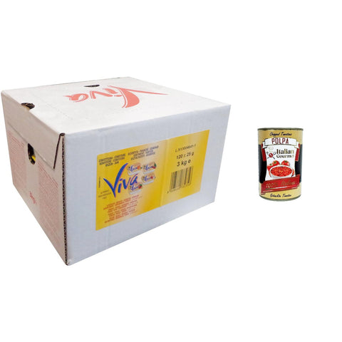 Viva Confettura Assortita monodose Pesca, Fragola, Ciliagia e Albicocca Verschiedene Einzeldosis-Konfitüren aus Pfirsich, Erdbeere, Kirsche und Aprikose, 120 x 25 g Original italienisch inkl. Italian Gourmet Polpa 400g