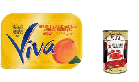 Italian Gourmet E.R. Konfitüren Viva HO.RE.CA Confettura di Albicocca monodose Einzeldosis Aprikosenmarmelade 120x 25gr + Italian Gourmet polpa 400g 8032804040014