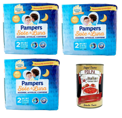 Italian Gourmet E.R. Körper Sole e Luna Mini N°2 Es absorbiert, umhüllt, ist bequem 3x Packungen mit 21 Stück + Italian Gourmet polpa 400g 8032804040014