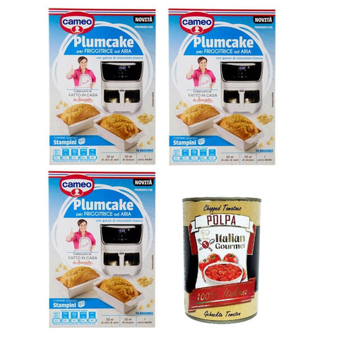 Cameo Preparato per Plumcake per Friggitrice ad Aria con gocce di cioccolato bianco Air Fryer Plumcake Mix mit 3x192g Original italienisch Gebäck