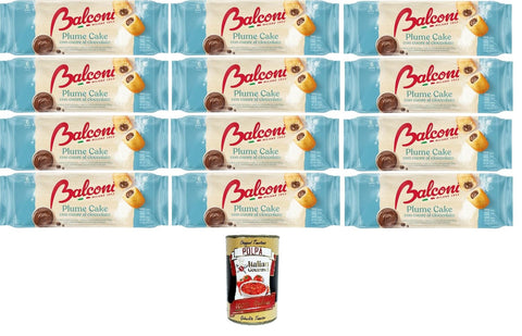Balconi Plume Cake con Cuore di Cioccolato Plume Cake mit Schokoladenherz 12x190g Original italienisch Gebäck