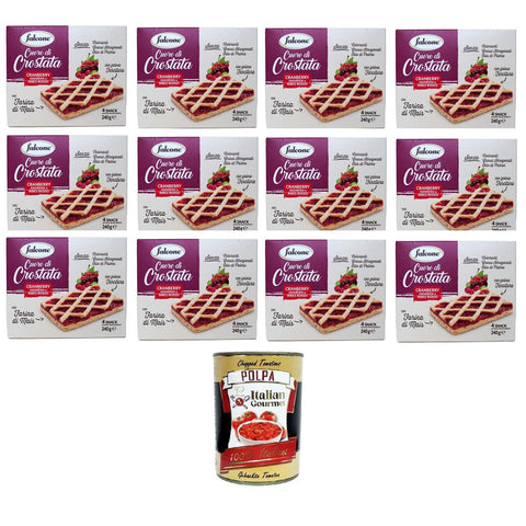 Falcone Cuore di Crostata Frutti Rossi farcita con cranberry, amarena e ribes rosso Herzförmige rote Früchtetorte, gefüllt mit Preiselbeeren, Schwarzkirschen und roten Johannisbeeren 12x240gr Original italienisch