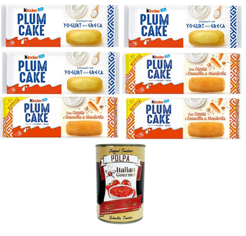 Italian Gourmet E.R. Kuchen & Torten Kinder Testpaket Plumcake con Carota e Granella di Mandorla, Alla Greca, Pflaumenkuchen mit Karotten- und Mandelbröseln, griechische Art, 6x192gr +Italian Gourmet Polpa di Pomodoro 8032804040014