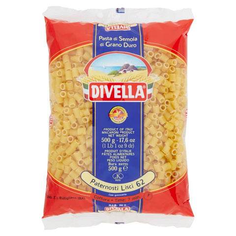 Italian Gourmet E.R. Kurze Pasta 10x Divella Paternosti Lisci N. 62 Hartweizengrieß Pasta Italienische Nudeln 500g Packung + Italian Gourmet Polpa di Pomodoro 400g Dose 8005121000627