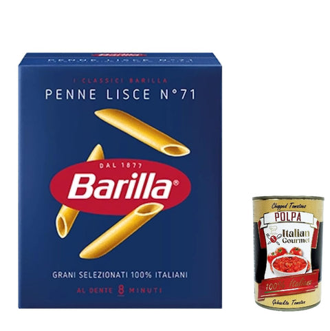Italian Gourmet E.R. Kurze Pasta 10x Pasta Penne lisce Nr. 71, 100% italienisch Nudeln 500 g pack + Italian Gourmet polpa 400g 8076802085714