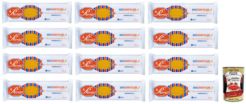 Russo Vermicelli N°70 Hartweizengrieß Pasta, 100% Italienischer Weizen, Packung 12x500g Original italienisch