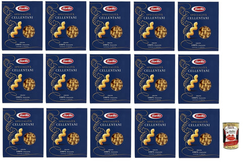 Italian Gourmet E.R. Kurze Pasta 15x Barilla Specialità Cellentani Pasta di Semola di Grano Duro Nudeln aus Hartweizengrieß 500g Packung + Italian Gourmet Polpa di Pomodoro 400g Dose 8076809518611