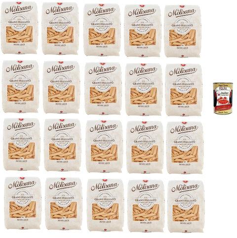 Italian Gourmet E.R. Kurze Pasta 20x La Molisana Penne Lisc N. 18 Pasta Lenta Lavorazione Teigwaren aus Hartweizengrieß Bronze-Zeichnung 500g + Italian Gourmet Polpa 400g 8004690051801