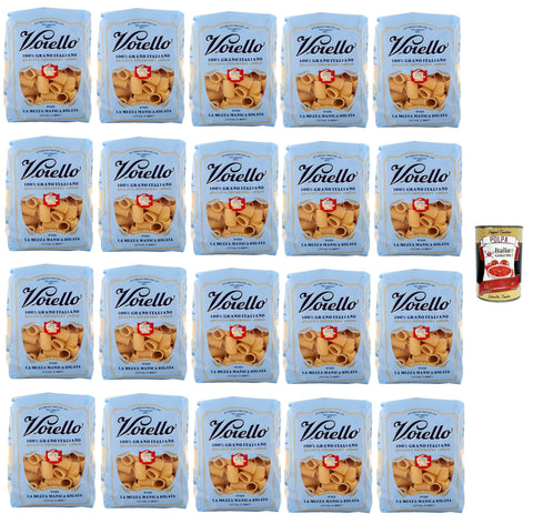 Italian Gourmet E.R. Kurze Pasta 20x Voiello Pasta Mezze Maniche Rigate Nudeln 100 % italienische N 122 500g + Italian Gourmet Polpa 400g 8076810500490