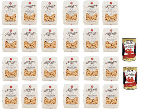 Italian Gourmet E.R. Kurze Pasta 24x La Molisana Fusilli Bucati corti N. 108 Pasta Lenta Lavorazione Teigwaren aus Hartweizengrieß Bronze-Zeichnung 500g + 2x Italian Gourmet Polpa 8004690172803