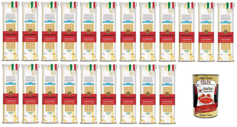 Italian Gourmet E.R. Kurze Pasta Armando Il Bucatino, Pasta di semola di grano duro trafilata al bronzo,Il Bucatino, Nudeln aus Hartweizengrieß aus Bronze gezogen 21x500gr + Italian Gourmet polpa 400g 8032804040014