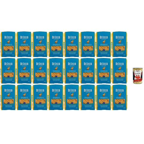 De Cecco Penne Rigate Nr. 41, Italienische Hartweizenpasta, 24 x 500g Packungen Original italienisch inkl. Italian Gourmet Polpa 400g