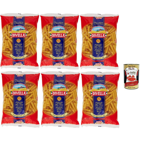 Divella Pasta 100% Cannerozzetti 24, Nudeln aus Hartweizengrieß, Kochen 10 Minuten 6x 500g inkl. Italian Gourmet polpa 400g Original italienisch