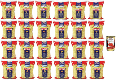 Italian Gourmet E.R. Kurze Pasta Divella Pasta 100% Italienisch Cocciolini 59, Nudeln aus Hartweizengrieß, Kochen 7 Minuten 24x 500g + Italian Gourmet polpa 400g 8032804040014