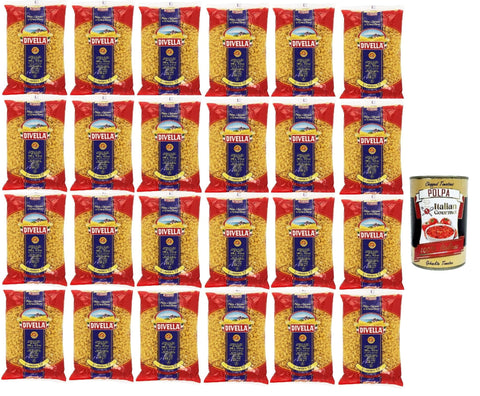 Italian Gourmet E.R. Kurze Pasta Divella Pasta 100% Italienisch Lumachine 52, Nudeln aus Hartweizengrieß, Kochen 7 Minuten 24x 500g + Italian Gourmet polpa 400g 8032804040014