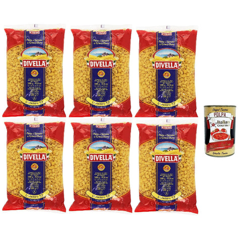 Divella Pasta 100% Lumachine 52, Nudeln aus Hartweizengrieß, Kochen 7 Minuten 6x500g Original italienisch