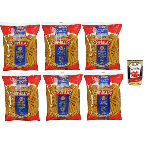 Divella Pasta 100% Mezzani Tagliati 35, Nudeln aus Hartweizengrieß, Kochen 8 Minuten 6x 500g inkl. Italian Gourmet polpa 400g Original italienisch