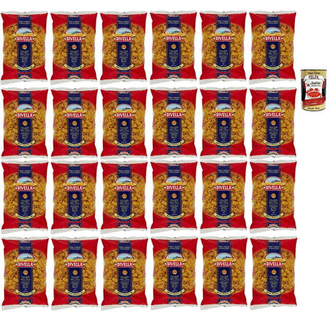 Divella Pasta 100% Italienisch Mezzi Rigatoni N° 18, Nudeln aus Hartweizengrieß, Kochen 9 Minuten 24x 500g Original italienisch inkl. Italian Gourmet Polpa 400g