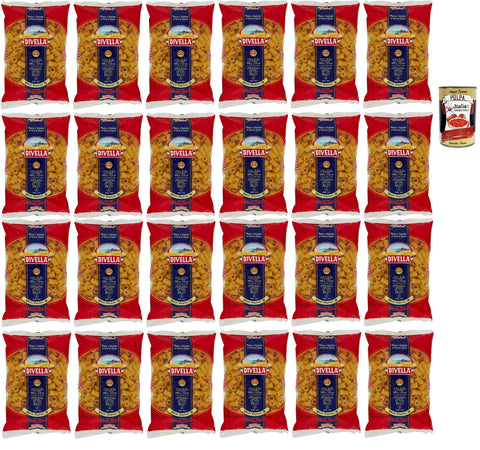 Italian Gourmet E.R. Kurze Pasta Divella Pasta 100% Italienisch Mezzi Rigatoni N° 18, Nudeln aus Hartweizengrieß, Kochen 9 Minuten 24x 500g + Italian Gourmet polpa 400g 8032804040014