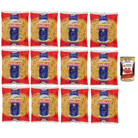 Divella Pasta 100% Italienisch Pasta Mista 41, Nudeln aus Hartweizengrieß, Kochen 7 Minuten 12x 500g Original italienisch inkl. Italian Gourmet Polpa 400g