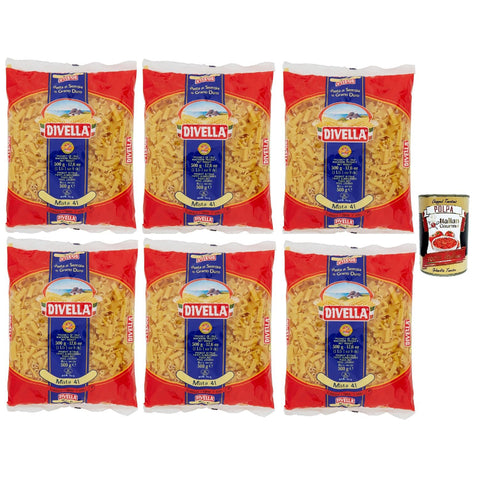 Divella Pasta 100% Italienisch Pasta Mista 41, Nudeln aus Hartweizengrieß, Kochen 7 Minuten 6x 500g Original italienisch inkl. Italian Gourmet Polpa 400g