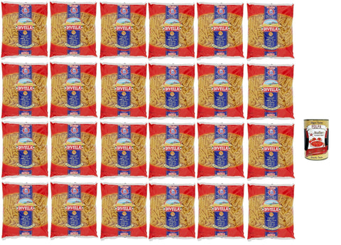 Italian Gourmet E.R. Kurze Pasta Divella Pasta 100% Italienisch Penne Mezzani Rigate 23, Nudeln aus Hartweizengrieß, Kochen 9 Minuten 24x 500g + Italian Gourmet polpa 400g 8032804040014