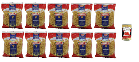Italian Gourmet E.R. Kurze Pasta Divella Penne Regine N. 36 Hartweizengrieß Pasta Italienische Nudeln 10x 500g Packung + Italian Gourmet Polpa di Pomodoro 400g 8005121000368