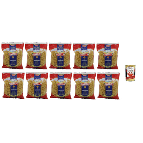 Divella Penne Regine N. 36 Hartweizengrieß Pasta Italienische Nudeln 10x 500g Packung Original italienisch inkl. Italian Gourmet Polpa di Pomodoro 400g