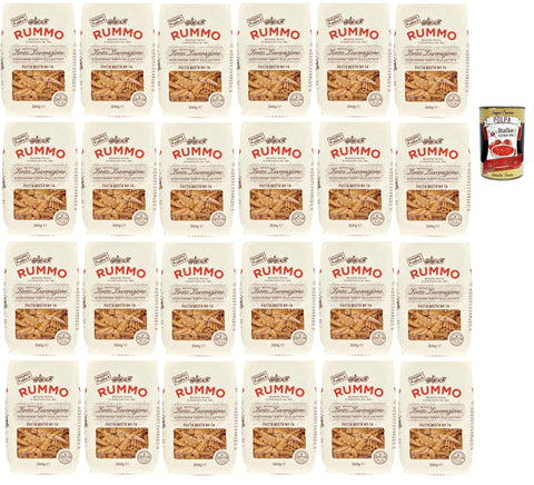 Italian Gourmet E.R. Kurze Pasta Rummo Pasta Mista n° 74 Pasta Lenta Lavorazione Teigwaren aus Hartweizengrieß Bronze-Zeichnung 24x 500g + Italian Gourmet polpa 400g 8032804040014