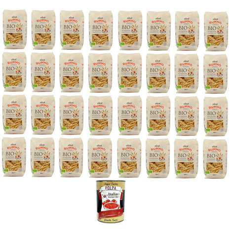 Rummo Pasta Penne Rigate Nr. 66 32x500gr Original italienisch inkl. Italian Gourmet Polpa 400g
