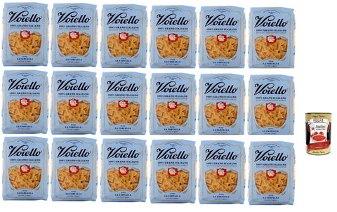 Italian Gourmet E.R. Kurze Pasta Voiello Pasta Farfalle Nudeln 100% italienische N 192, Bronze -Zeichnen, 18x 500g + Italian Gourmet Polpa 400g 8032804040014